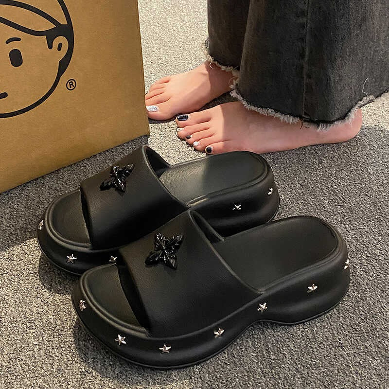 【Shoes】カジュアル厚底スリッパ W12376