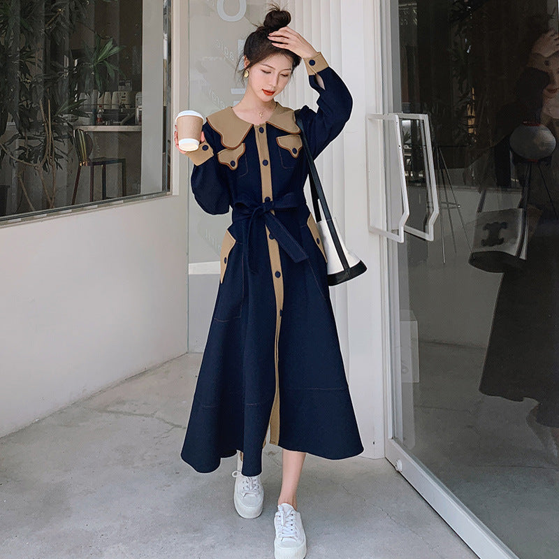 【Dress】配色シャツワンピース W9947