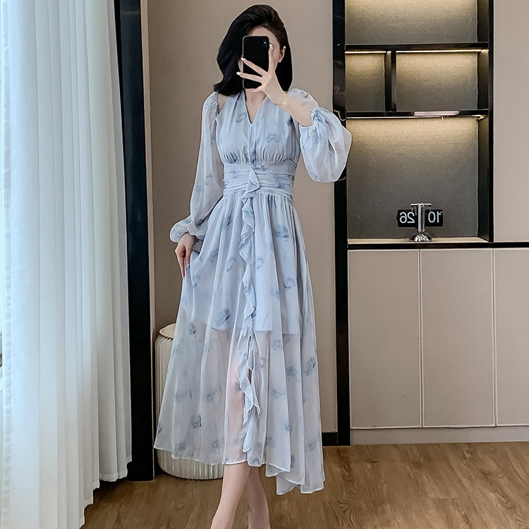 【Dress】ホルターネックローズドレス T01614