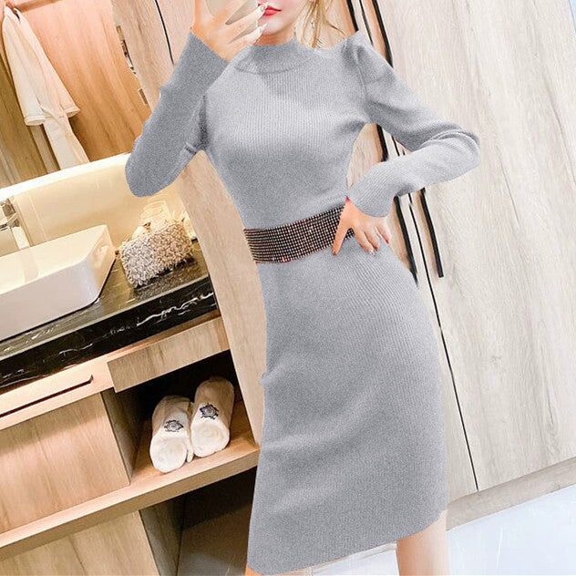 【Dress】新入荷~4色展開ニットワンピース W9280