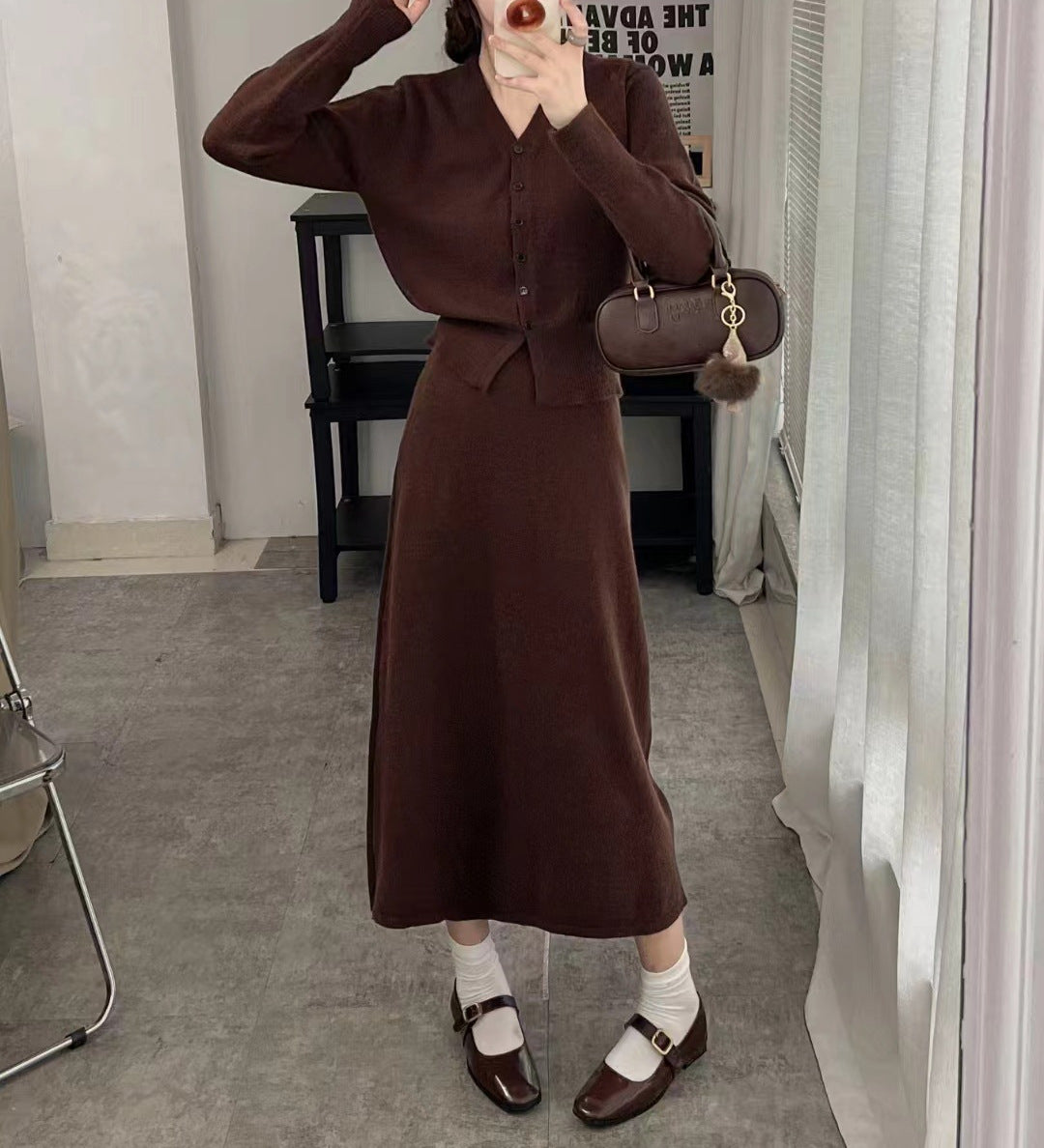 【Set】カーディカン×スカートニットセット W13386