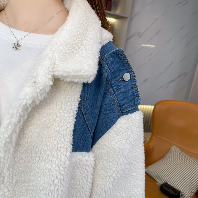 【Outer】ゆったり切替ラムウールジャケット Z-6434