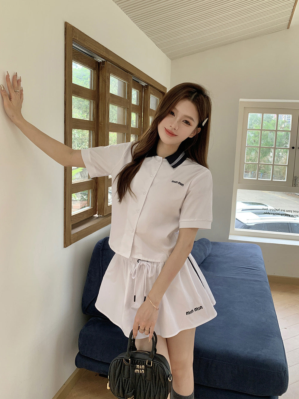 【Set】シャツ+スカート2点セット W11980