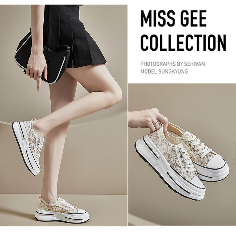 【Shoes】メッシュ厚底スニーカー W11256