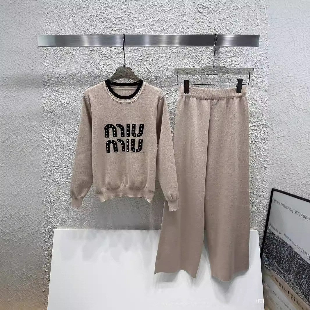 【Set】4色選択可ニット+パンツ 2点セット W14395