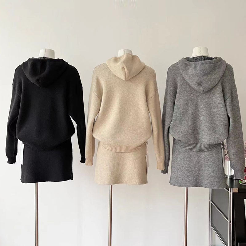 【Set】3色選択可セーター+スカートニットセット    W10288