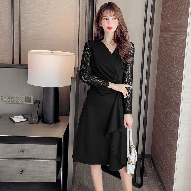 【Dress】フェミニンワンピース黒 Z8363
