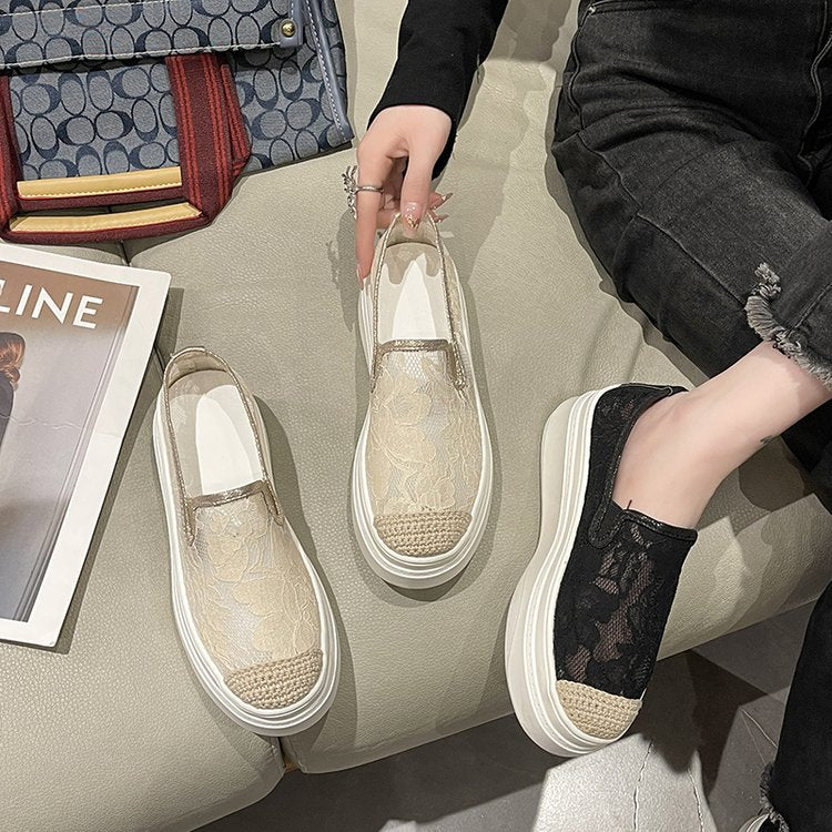 【Shoes】厚底通気フラットシューズ W11259