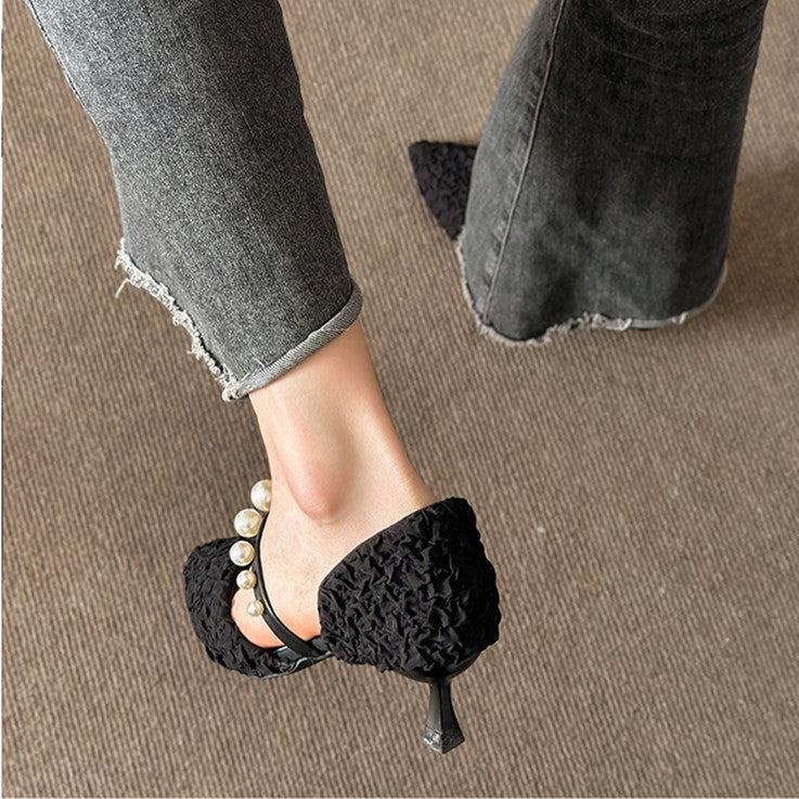 【Shoes】ツイード風パンプス W12757