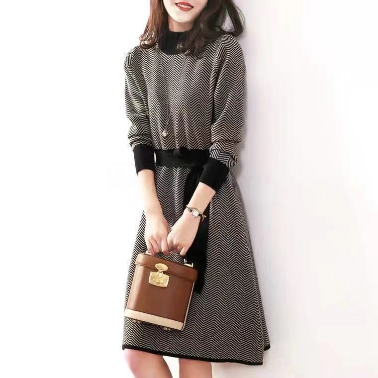 【Dress】オフィスニットワンピース W10849