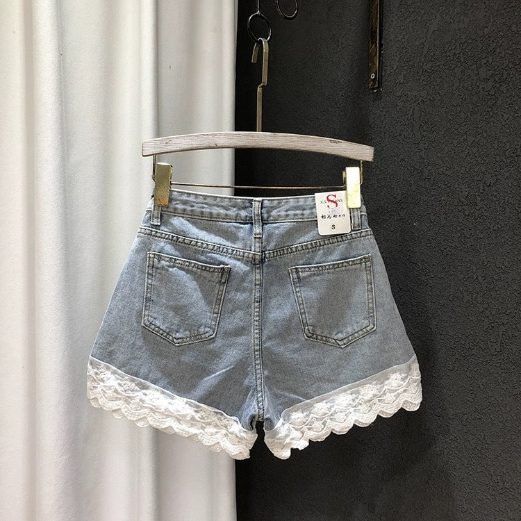 【Bottoms】レース切り替えショートパンツ W11707