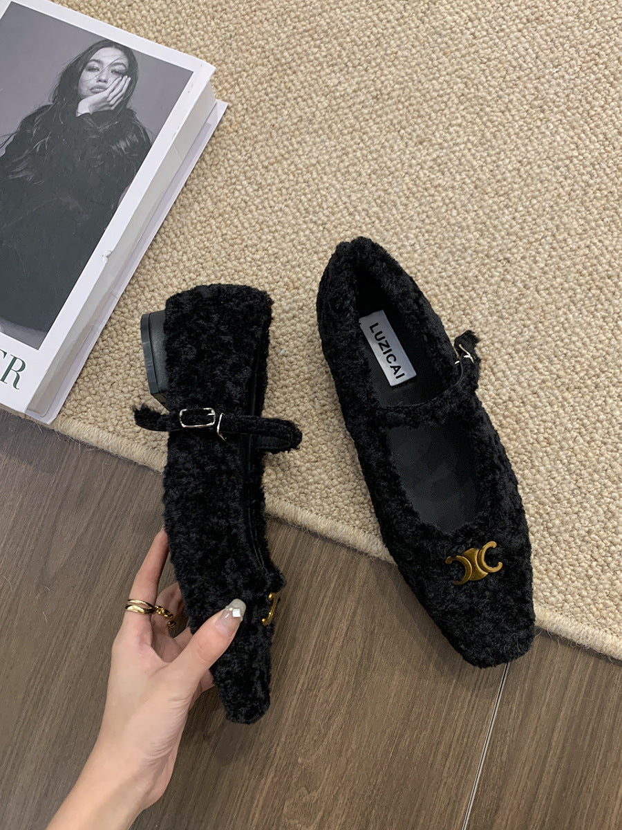 【Shoes】ラムウールシューズ2色 Z8164