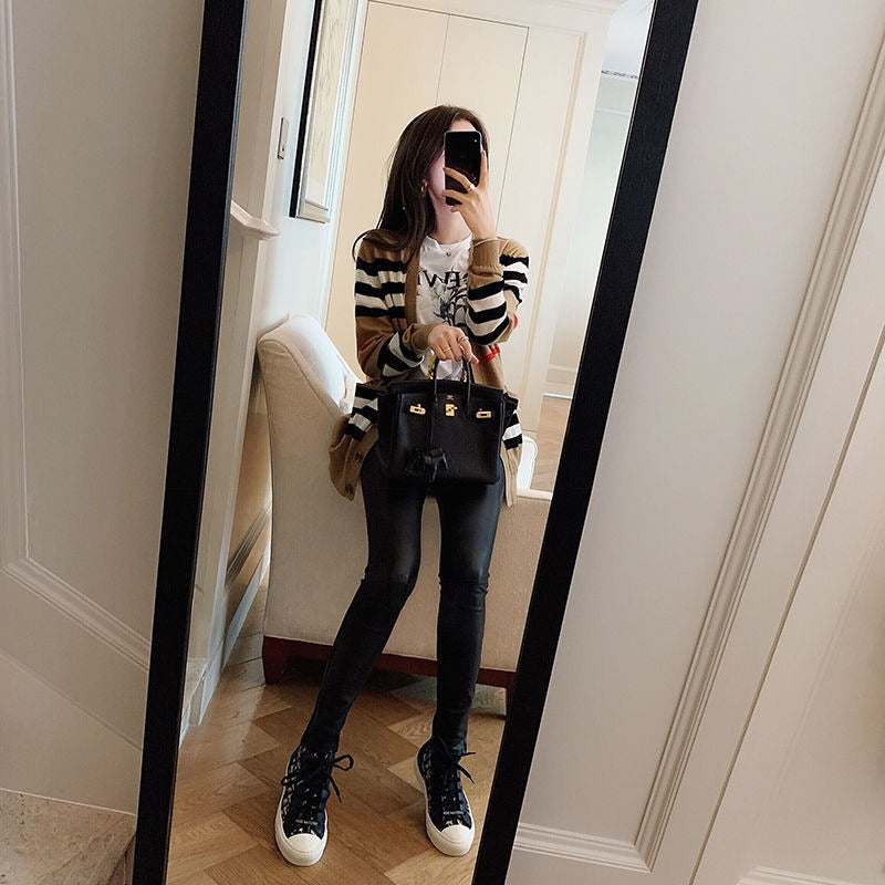 【Outer】ファッションニットカーディカン W14049