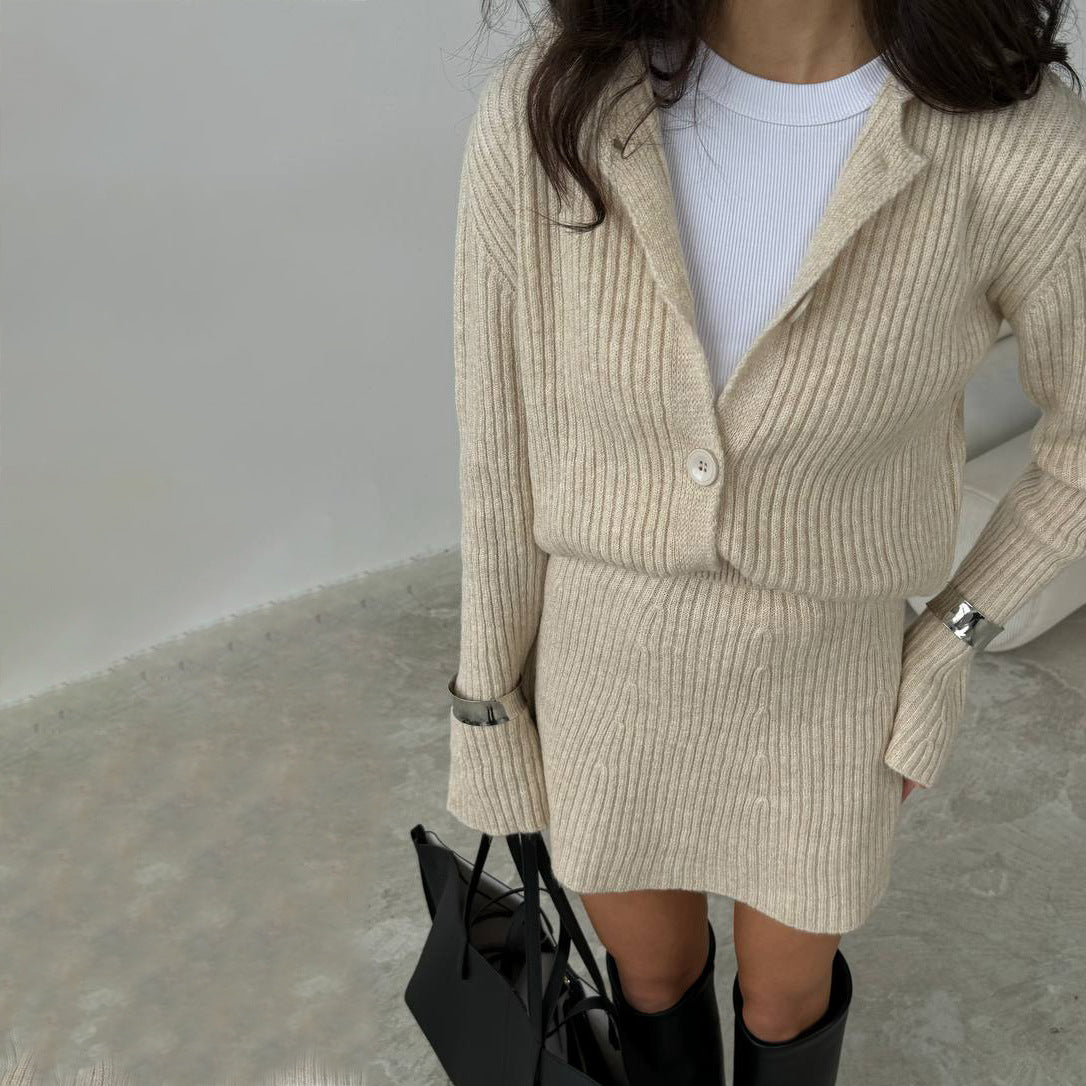 【Set】無地気質ニット2点セット T01338