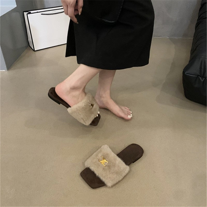【Shoes】高級感ファースリッパ Z8041