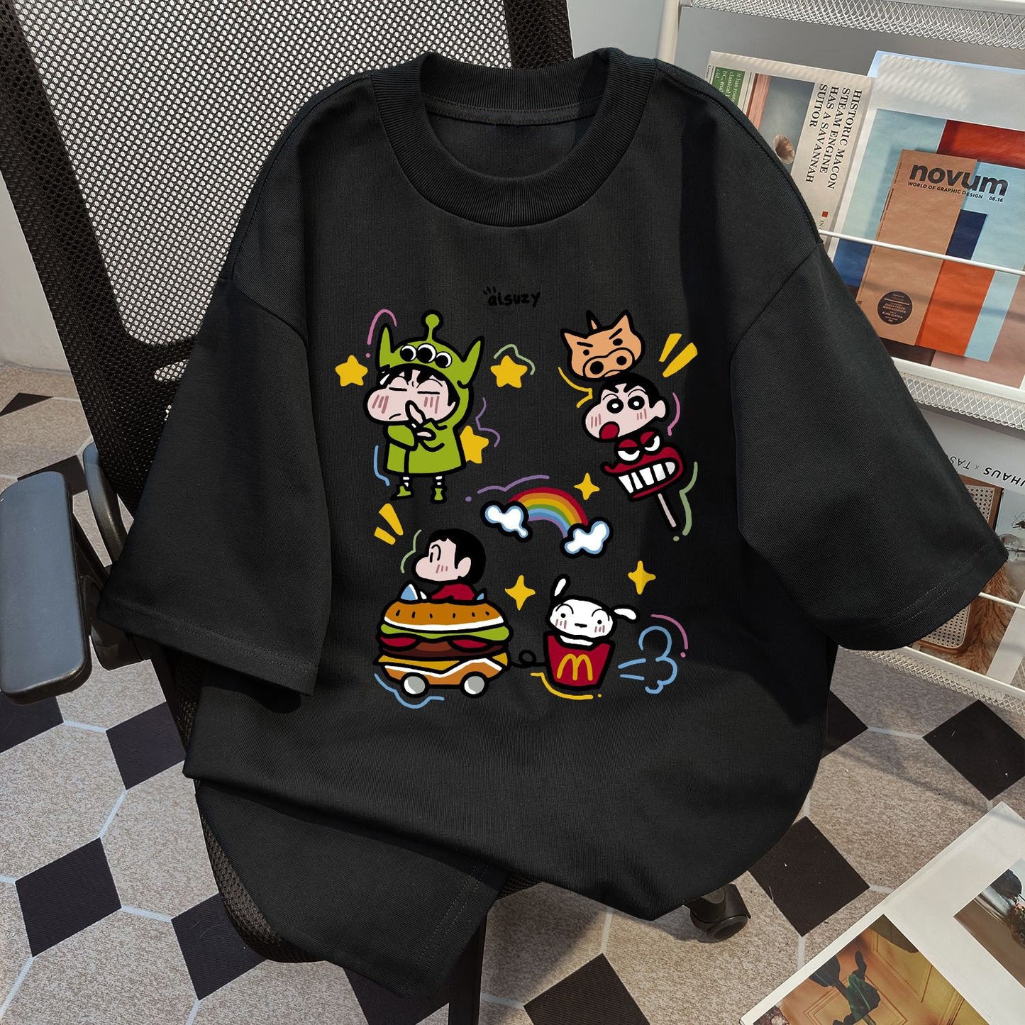 【Tops】4色選択可キャラクターTシャツ W12415