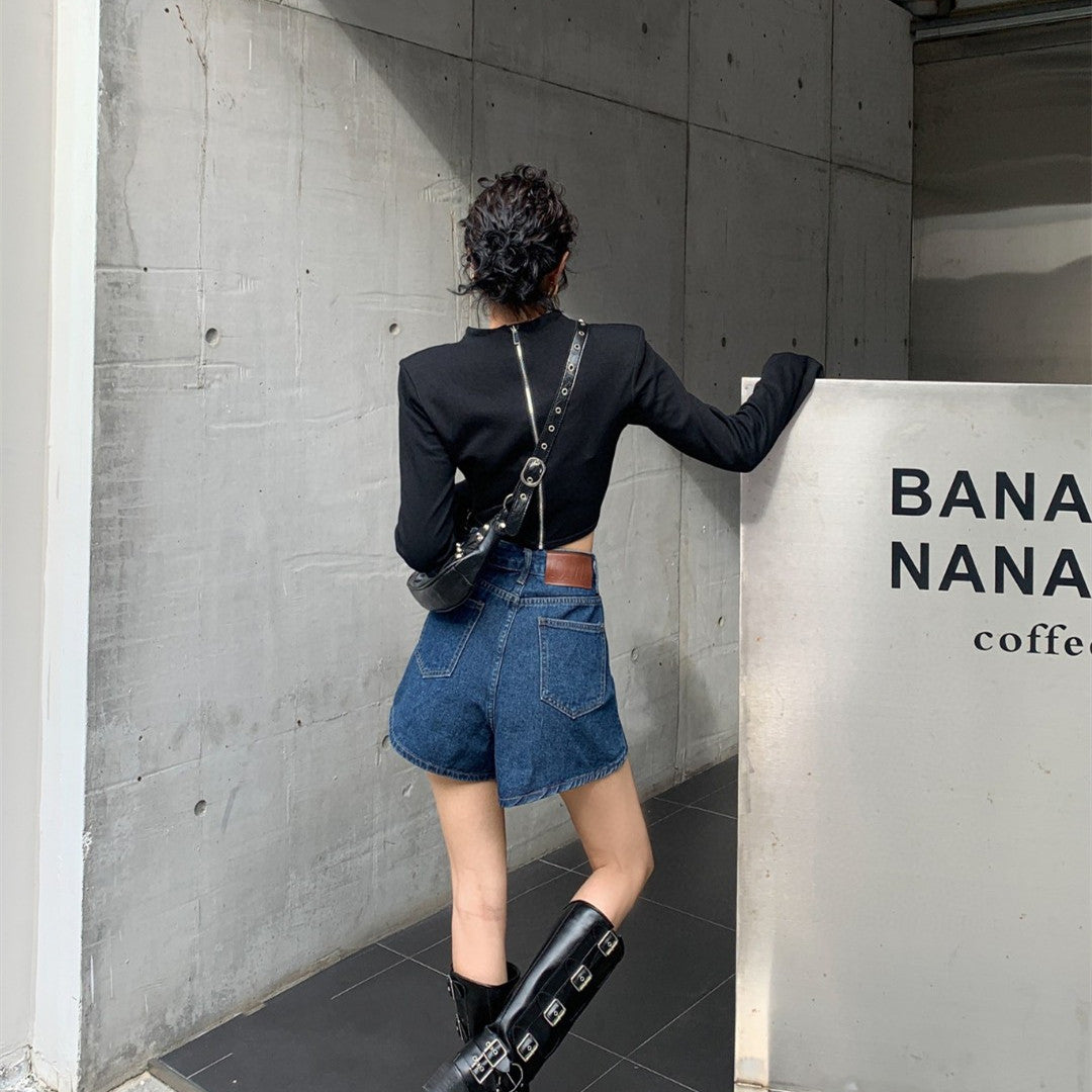 【Bottoms】デニムショートパンツ W12566