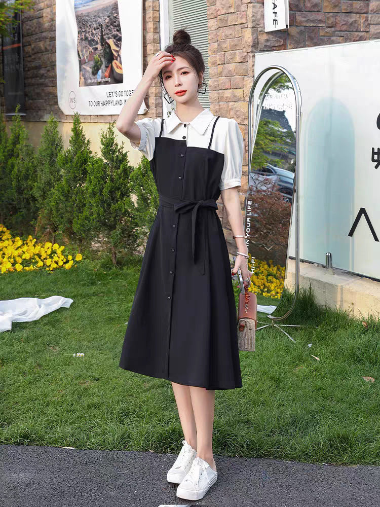 【Dress】フェイクレイヤードワンピース W11129