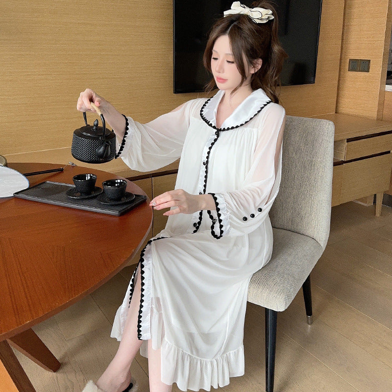 【Roomwear】フェミニン春秋ルームワンピース Z7589