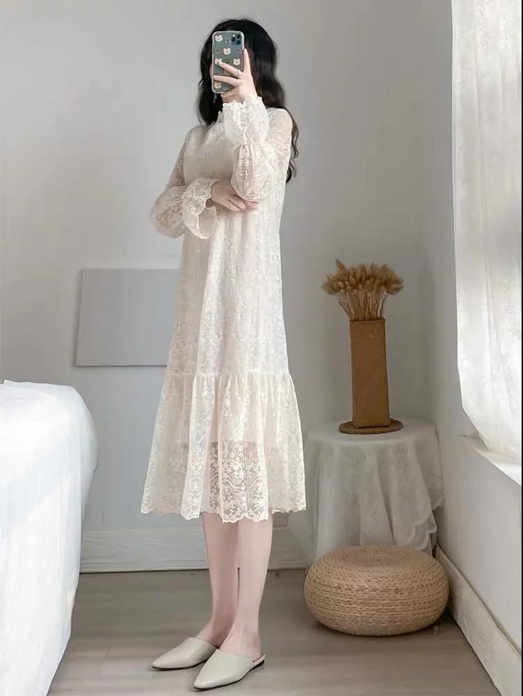 【Dress】透け感フェミニンレースワンピース Z6783