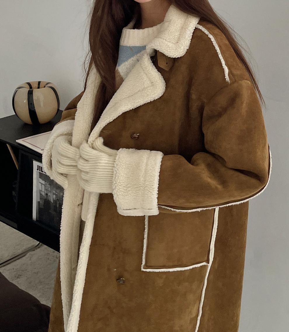 【Outer】2色展開ラムウールコート W14437