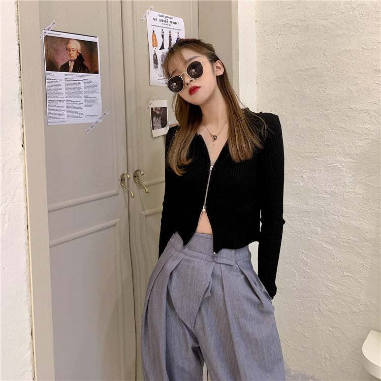 【Tops】5色展開POLOネックニット W14456