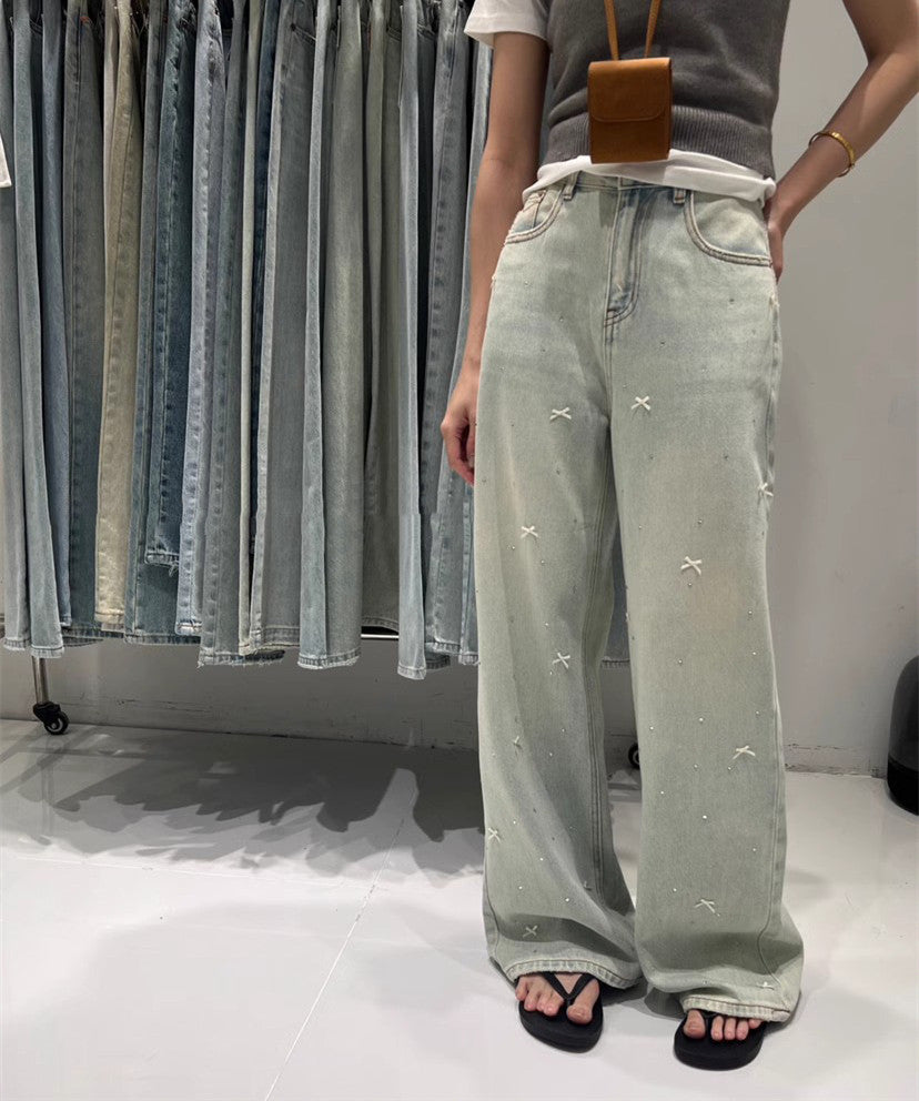 【Bottoms】リボンデニムパンツ W12569