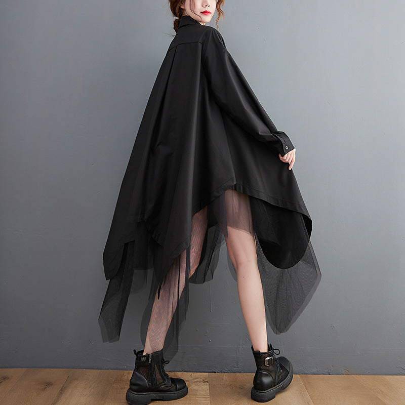【Dress】体型カバーシャツワンピース Z7695