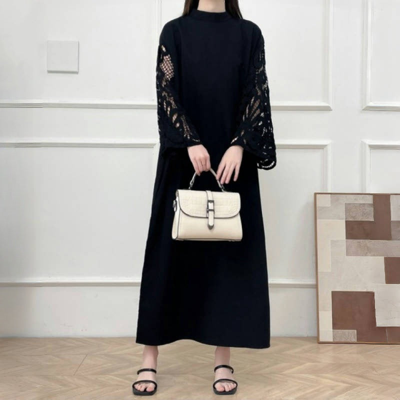 【Dress】レース切替Aラインワンピース Z7050