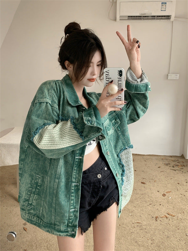 【Outer】切り替えデザインデニムジャケット W14037