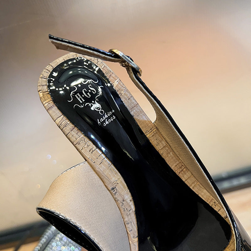 【Shoes】3色展開ウェッジヒールサンダル W11742