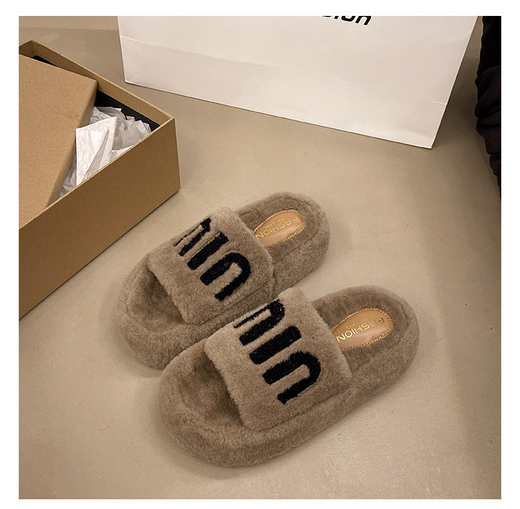 【Shoes】ファッションファースリッパ W13370