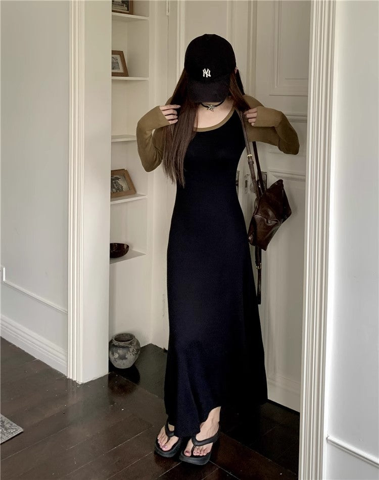 【Dress】春秋新品配色ドレス W13128