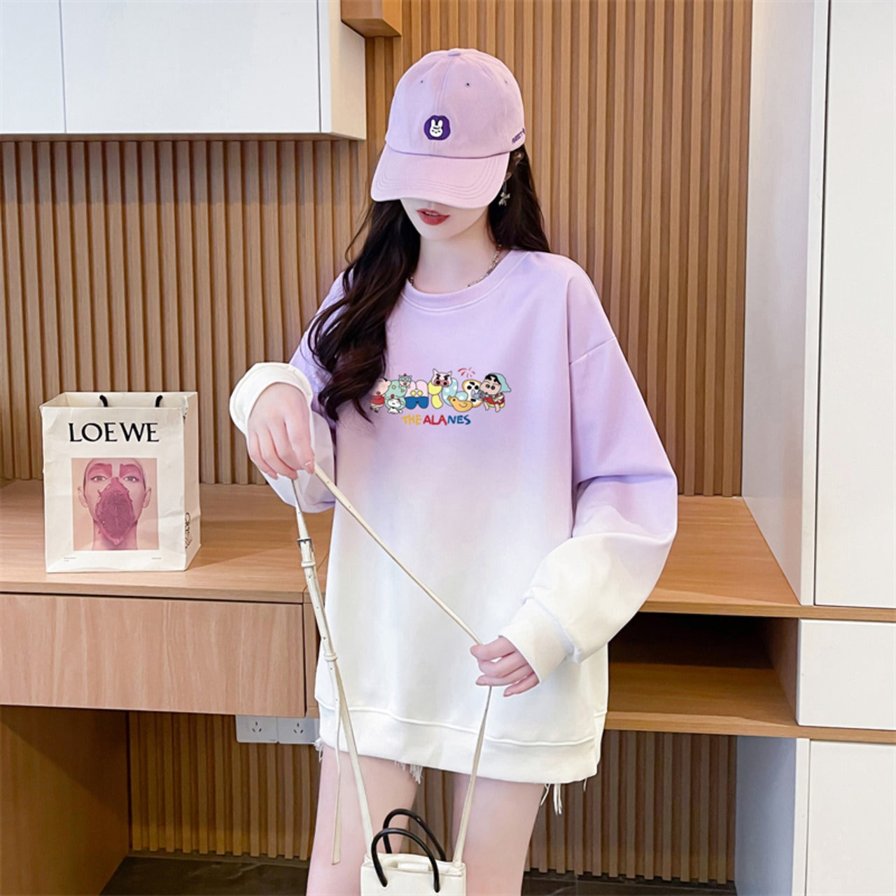 【Tops】グラデーションキャラクタープルオーバー W13985