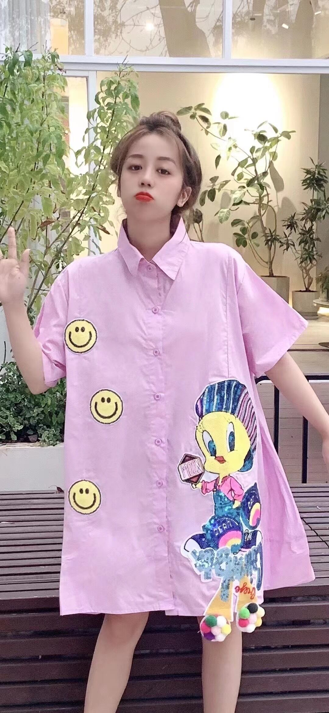 【tops】カートゥーンシャツトップス M21391