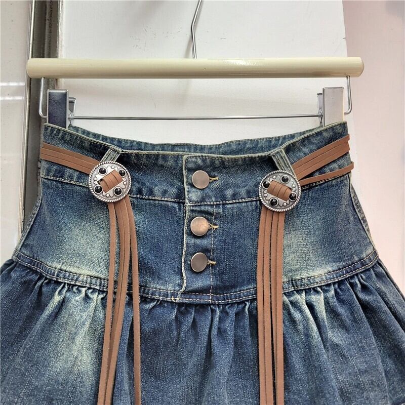 【bottoms】フレアデニムスカートF6916