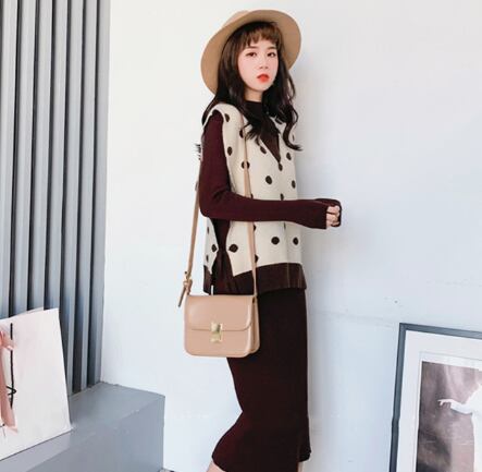 【set】超人気商品新商品ドット柄セーター2点セット