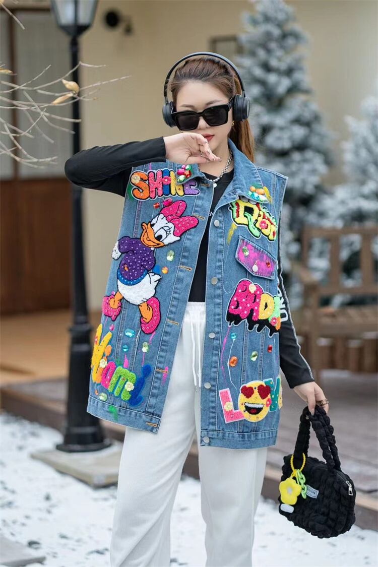 【outer】カートゥーンデニムジレ M21370