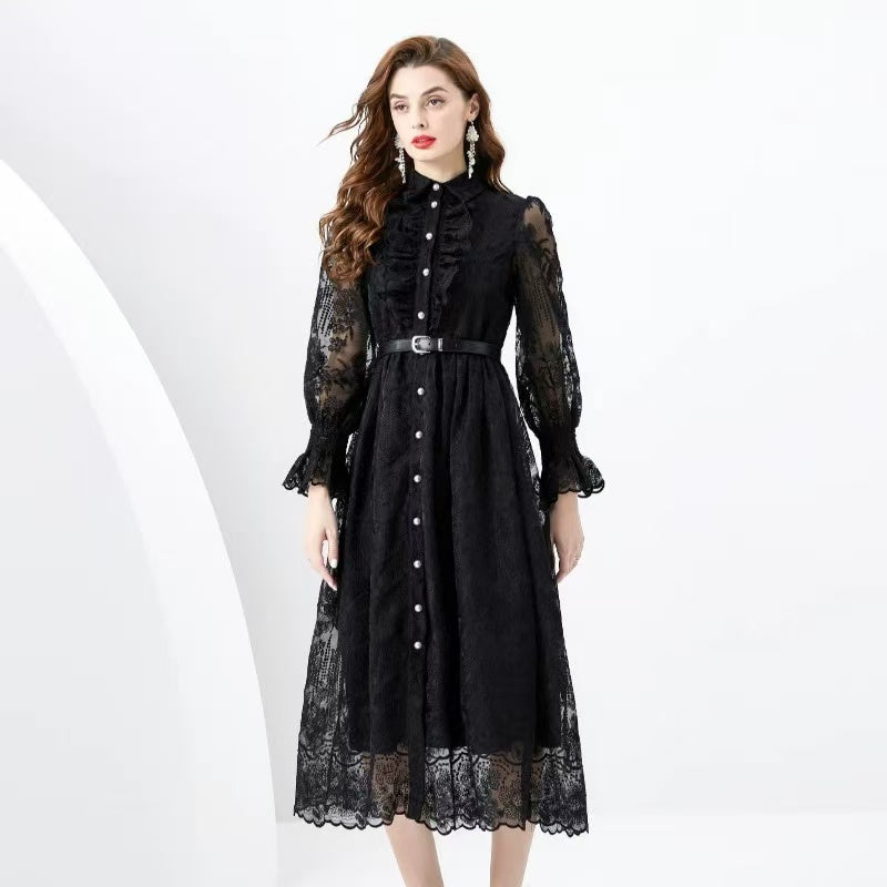 【Dress】ロング丈レースワンピース W14440