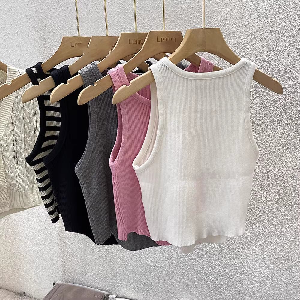【tops】ノースリーブニットトップス M21880