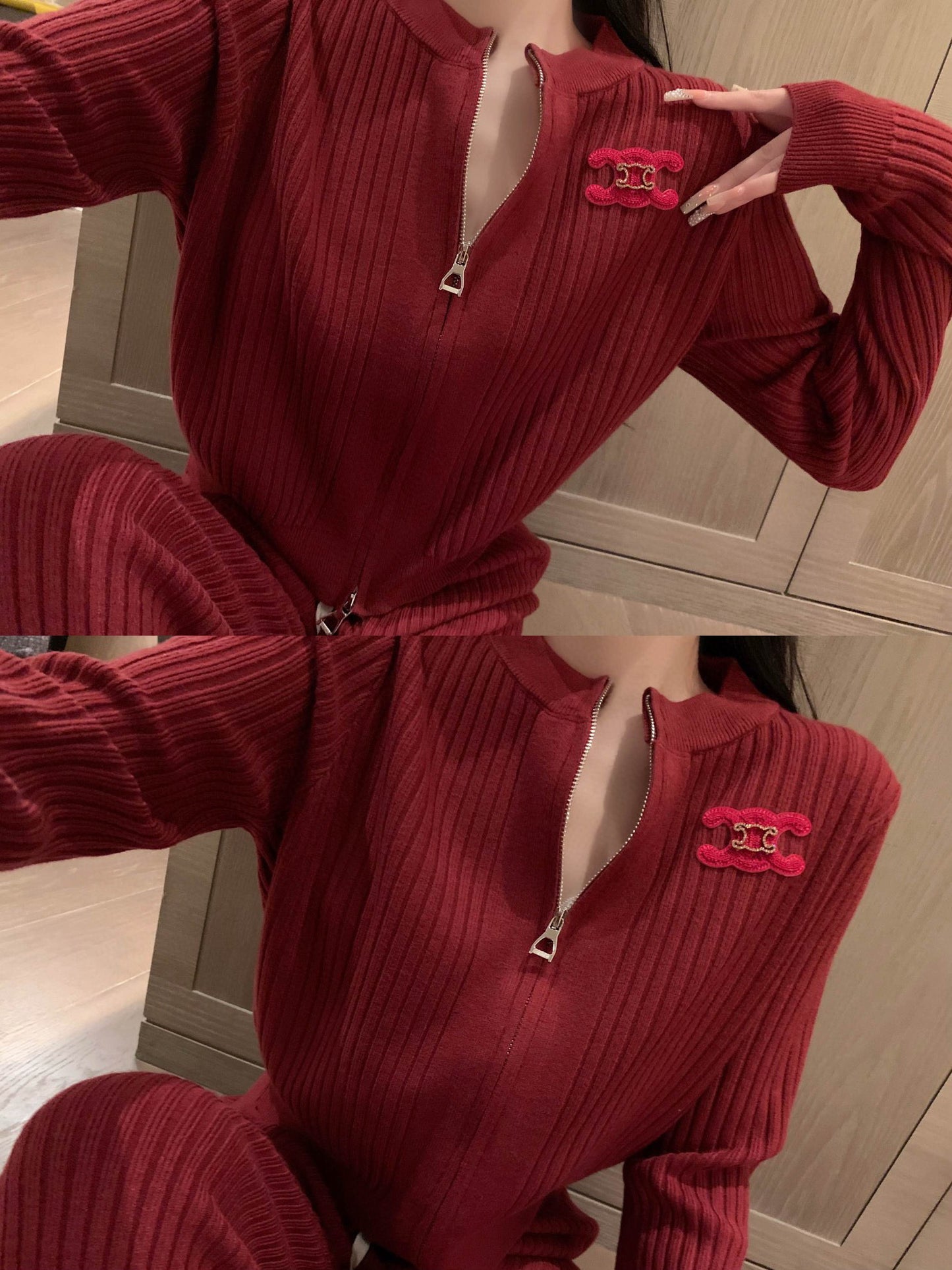 【Set】カーディガン+パンツ 2点セット W14491