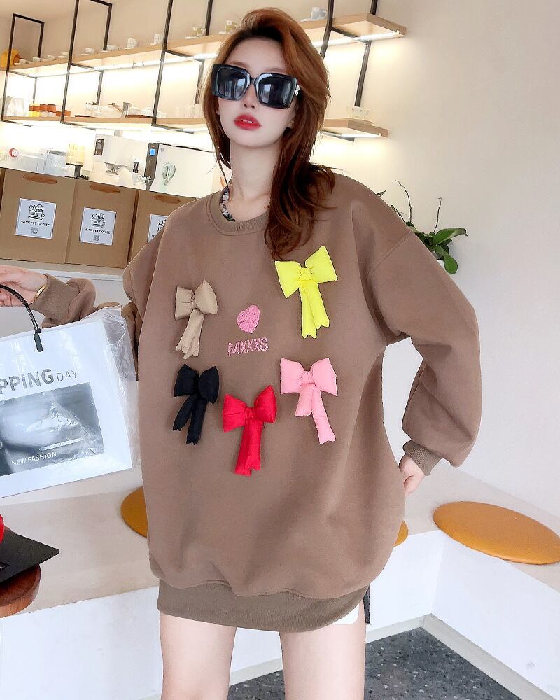 【tops】リボン付きスウェット N2411