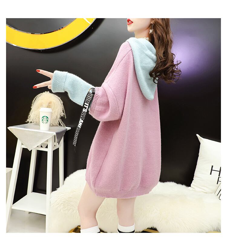 【tops】ファッションend清新!切り替えセーターゆったり2色
