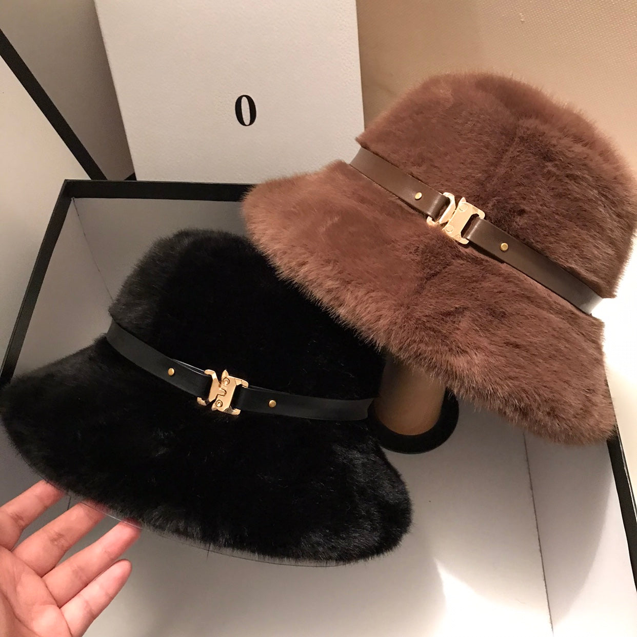 【雑貨】小顔効果ファー帽子 W14562