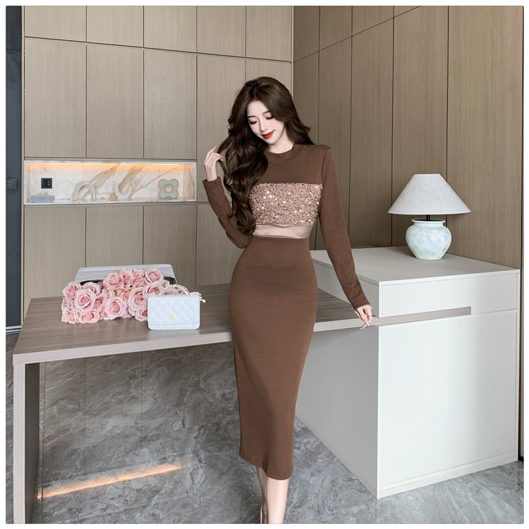 【Dress】チュール切り替えワンピース W14450