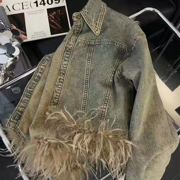 【Outer】ファーデニムジャケット W13496