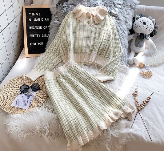 【set】大人可愛い!初秋ニットカーディガン2点セット