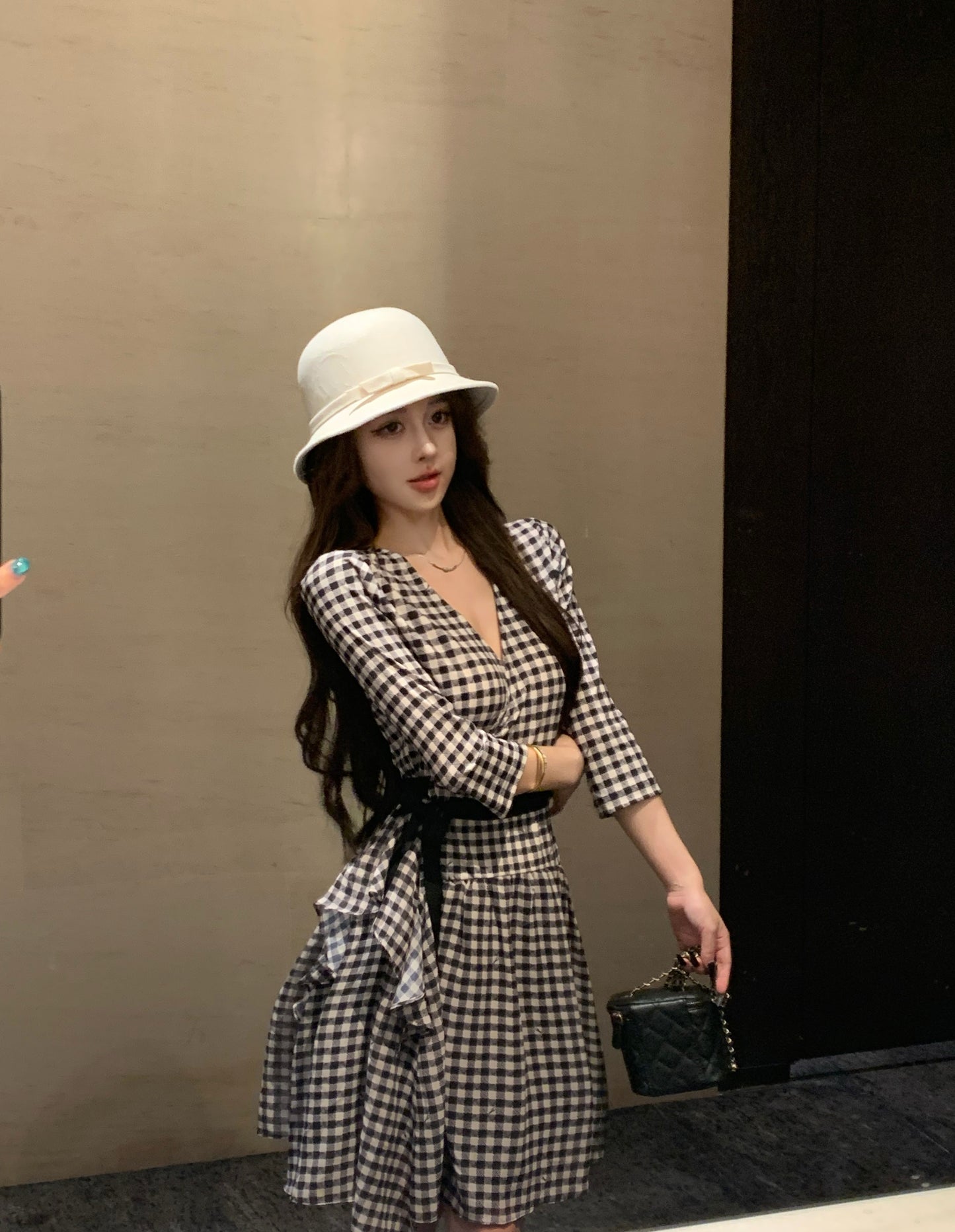 【Dress】チェック柄デートワンピース W14670