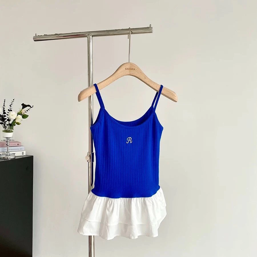 【Tops】4色展開刺繡入りキャミソール T01356