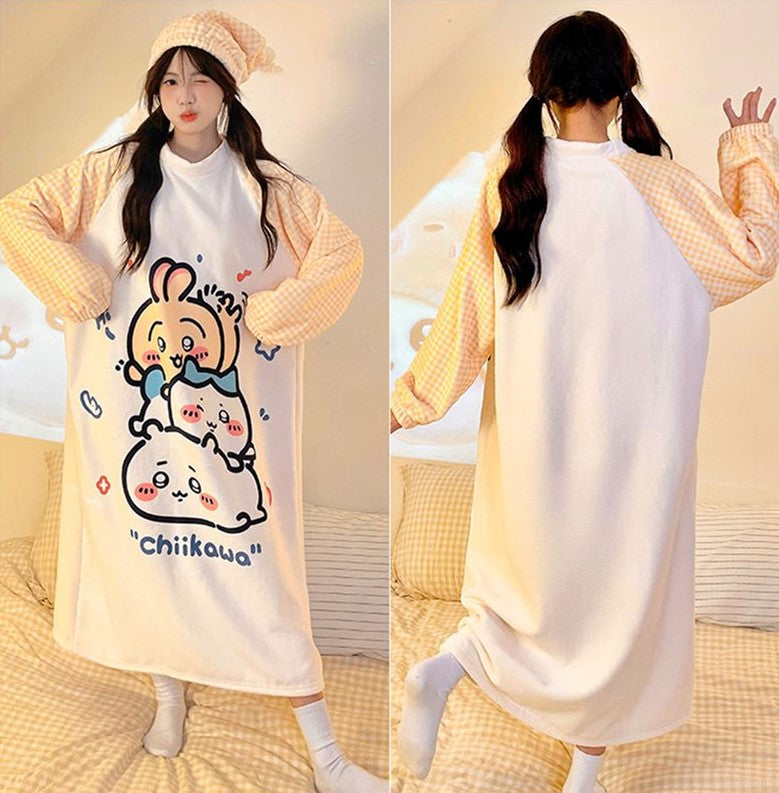 【Roomwear】もこもこルームワンピース Z7640